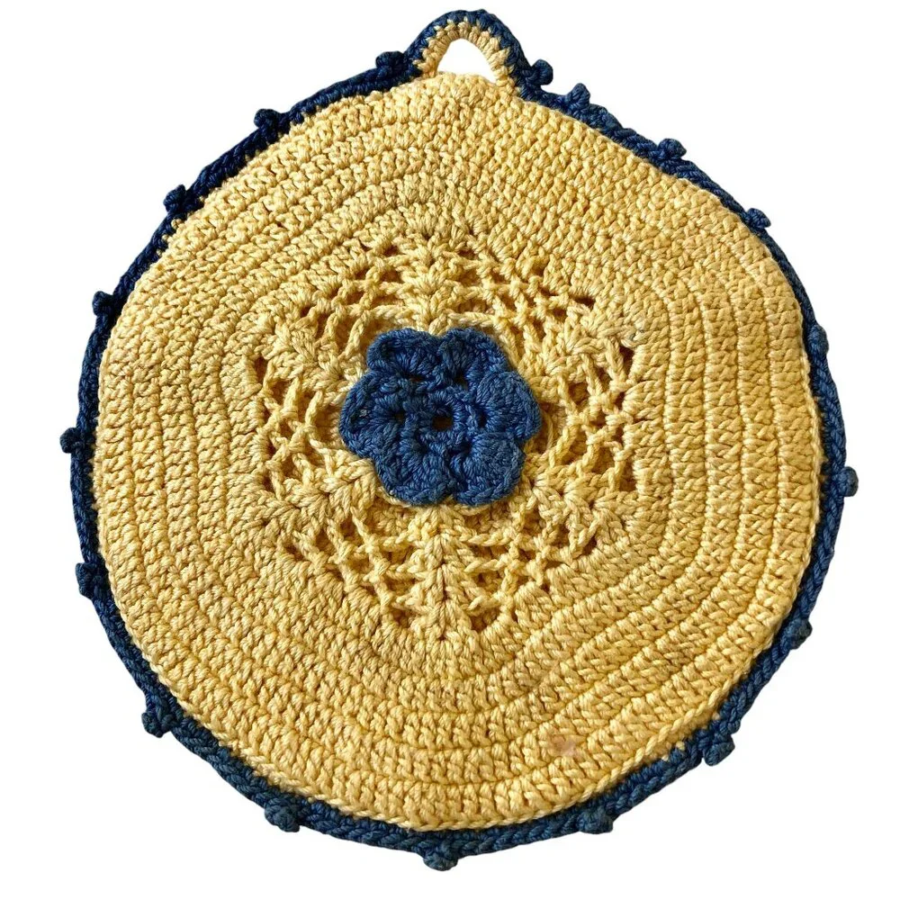 Potholder Hot Pad Hand Crochet Granny Chic Vintage Lot of 3 Small